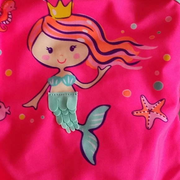 Mermaid asymmetrical strap one piece swimsuit baby - Picture 3 of 5